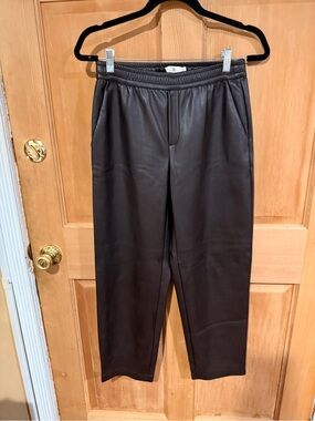 Banana republic chocolate brown Faux Leather Jogger Pants size XS
